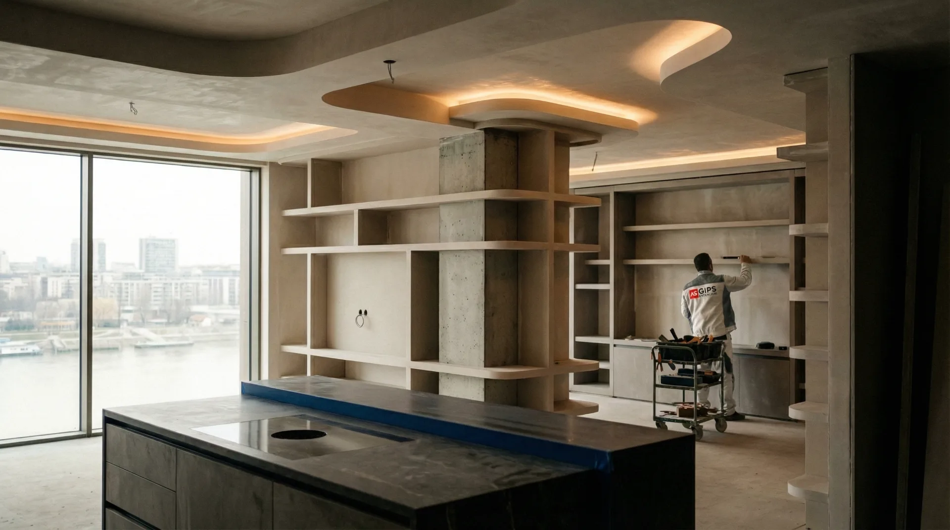 Kaskade, grede i police